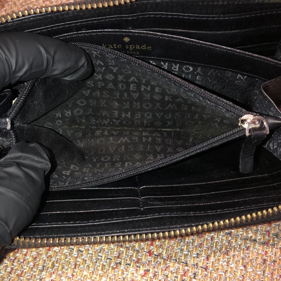 KATE SPADE Black Leather Full Zipper Continental Wallet with Full Coin Section - Picture 10 of 16